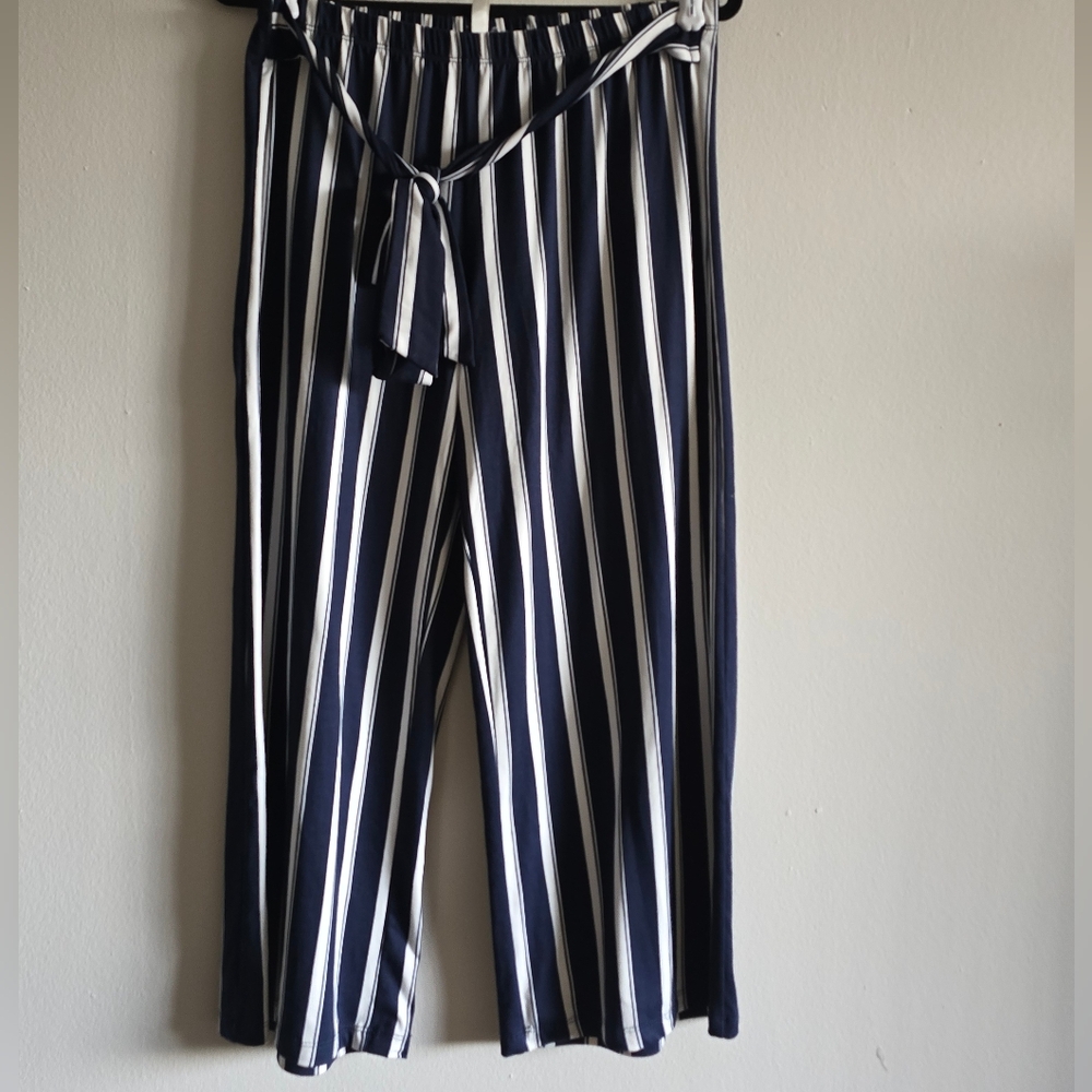 Striped Navy and White Women's Pants
